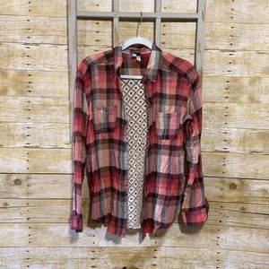 We The Free Free People flannel with lace back - size small